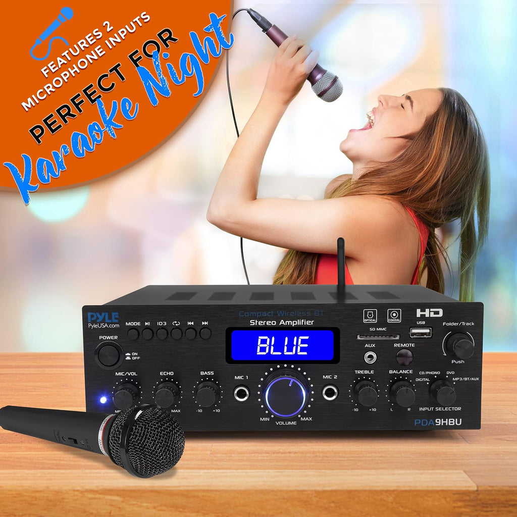 Usa Wireless Bluetooth Home Stereo Amplifier - Multi-Channel 200 Watt Power Amplifier Home Audio Receiver System w/
