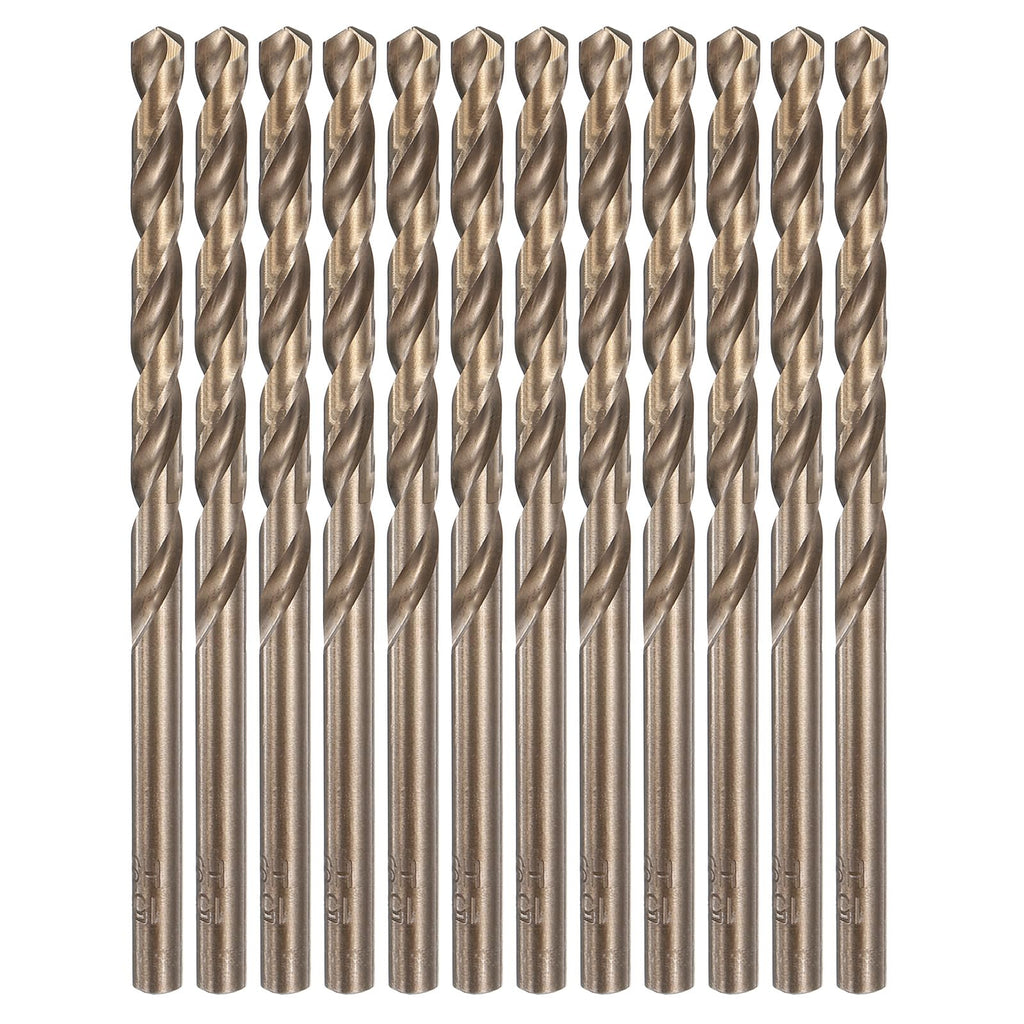 HARFINGTON 12pcs Cobalt Drill Bit, #15 0.18" HSS-CO Aircraft Twist Drill Bit with Straight Round Shank for Drilling Stainless Steel Cast Iron Tough Material