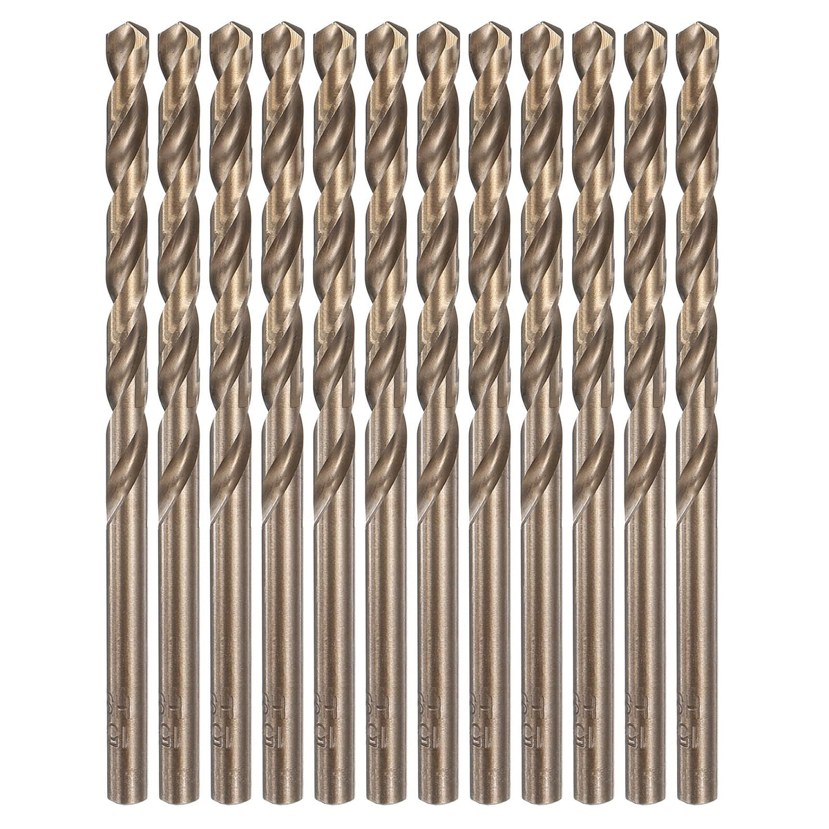 HARFINGTON 12pcs Cobalt Drill Bit, #15 0.18" HSS-CO Aircraft Twist Drill Bit with Straight Round Shank for Drilling Stainless Steel Cast Iron Tough Material