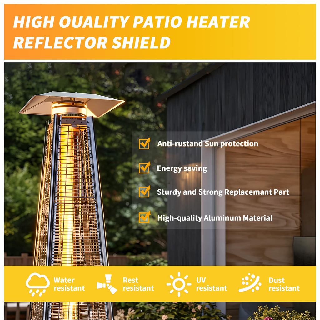 2-Pack Patio Heater Reflector Shield, Aluminum Replacement
