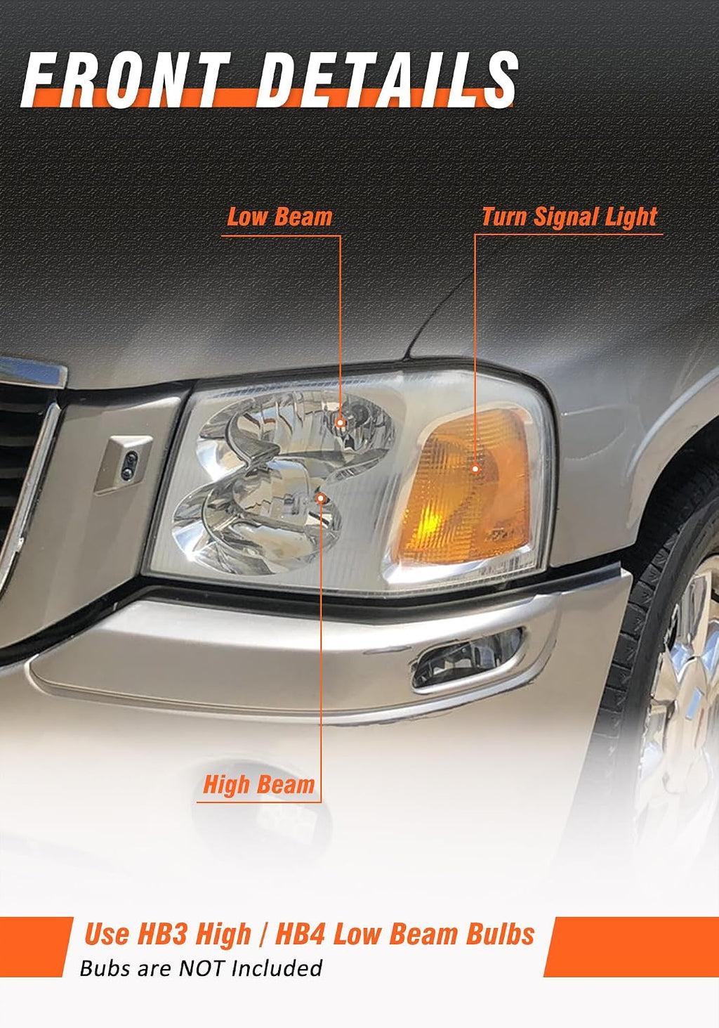 for 2002-2009 GMC Envoy Headlights Assembly Chrome Pair