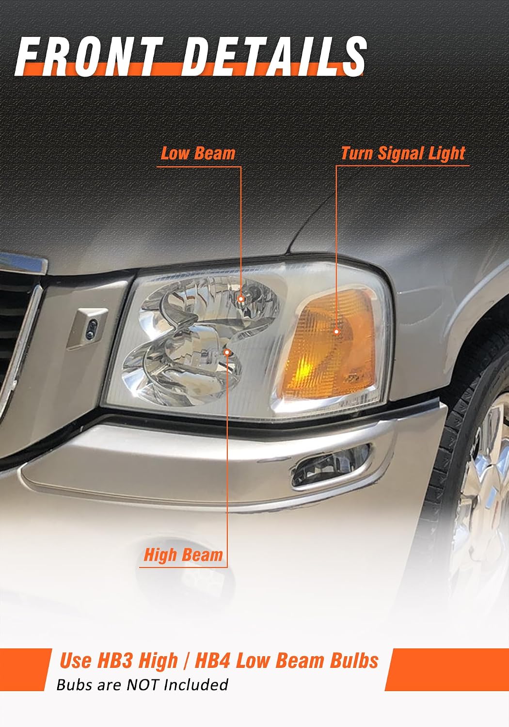 for 2002-2009 GMC Envoy Headlights Assembly Chrome Pair