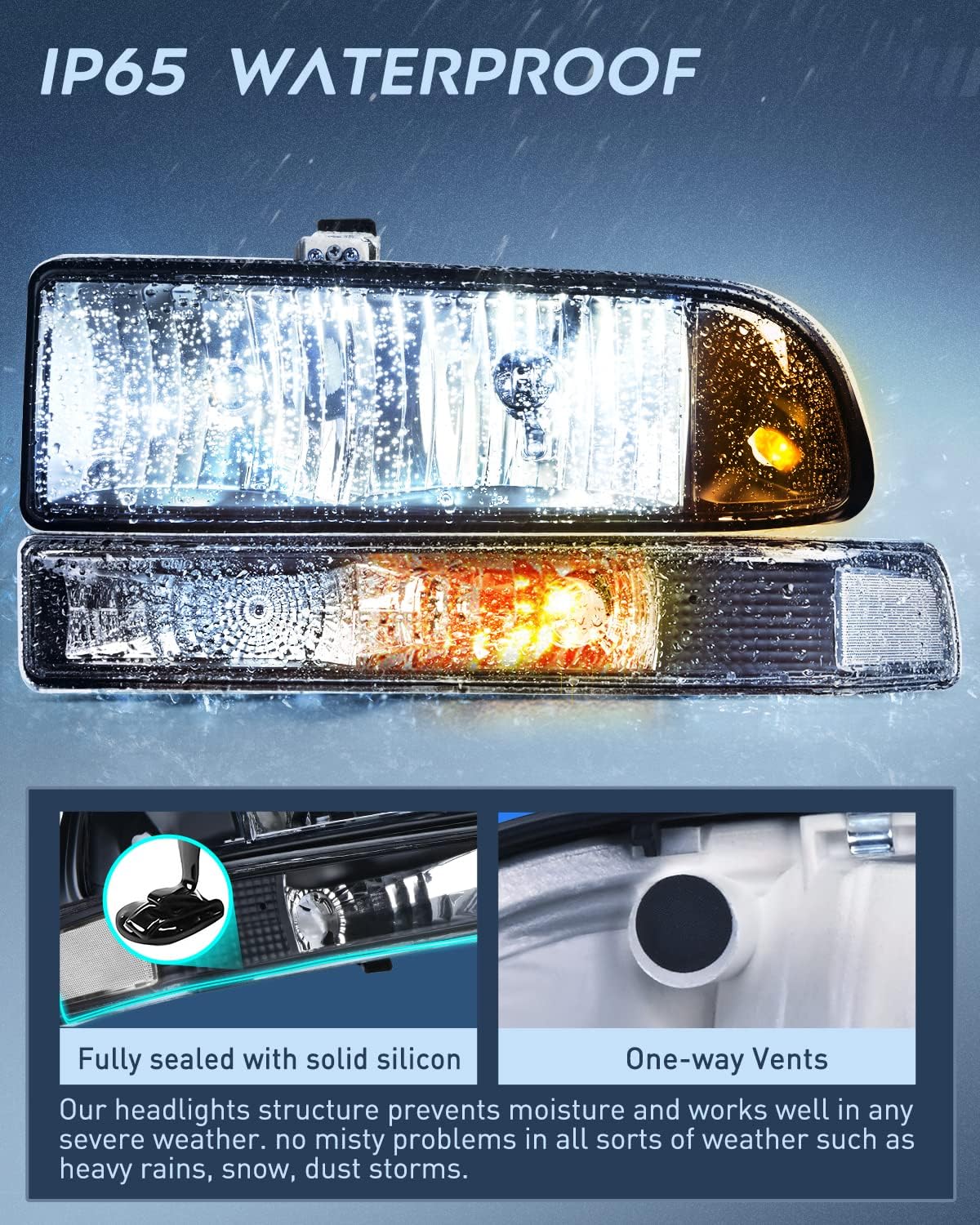 Nilight Headlight Assembly for 1998 1999 2000 2001 2002 2003 2004 2005 Chevy Blazer Headlights 1998-2004 Chevrolet S10 Pickup Replacement Headlamp Housing Bumper Lights