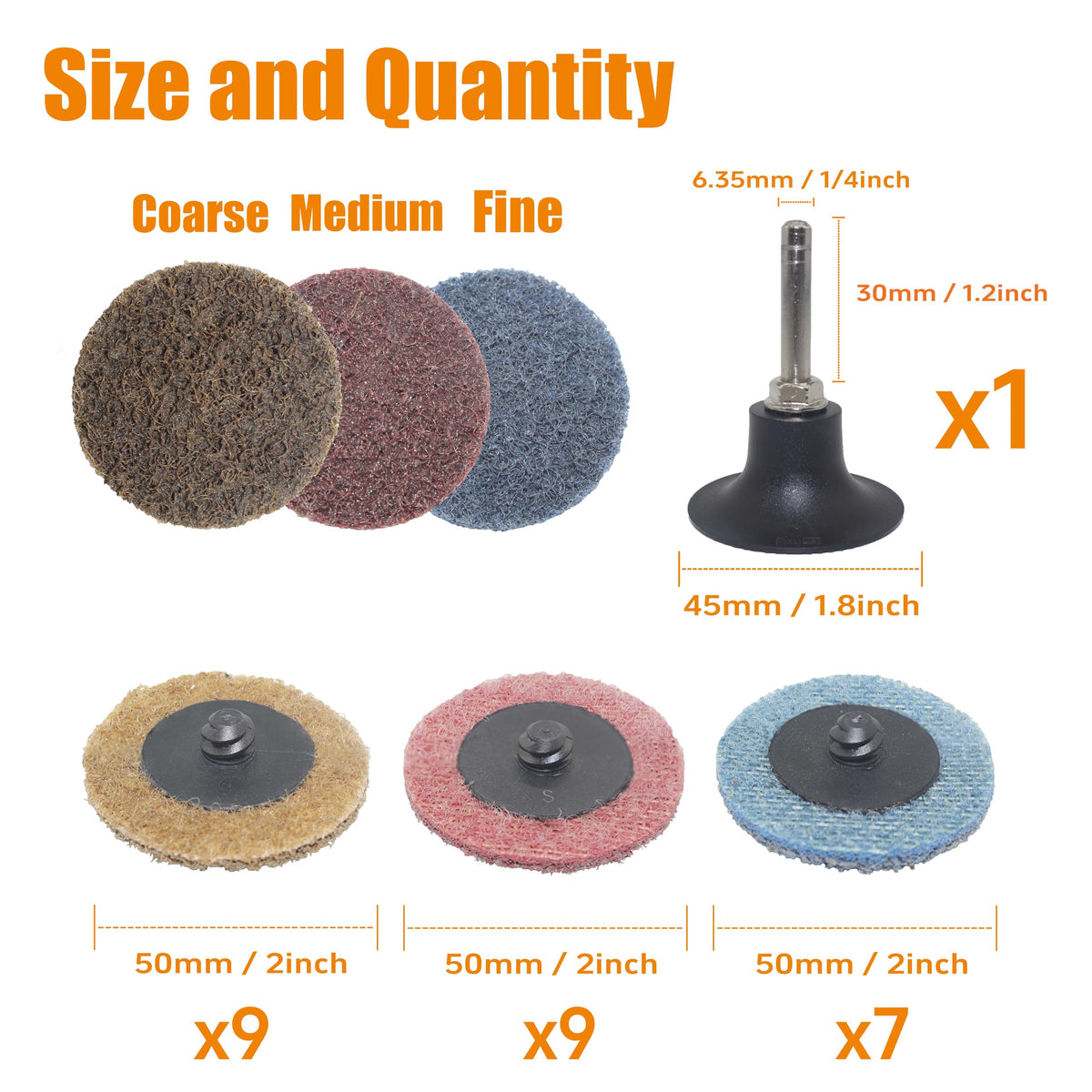 Merryland 25 Pack Surface Conditioning Disc 2 inch Mixed with Shank