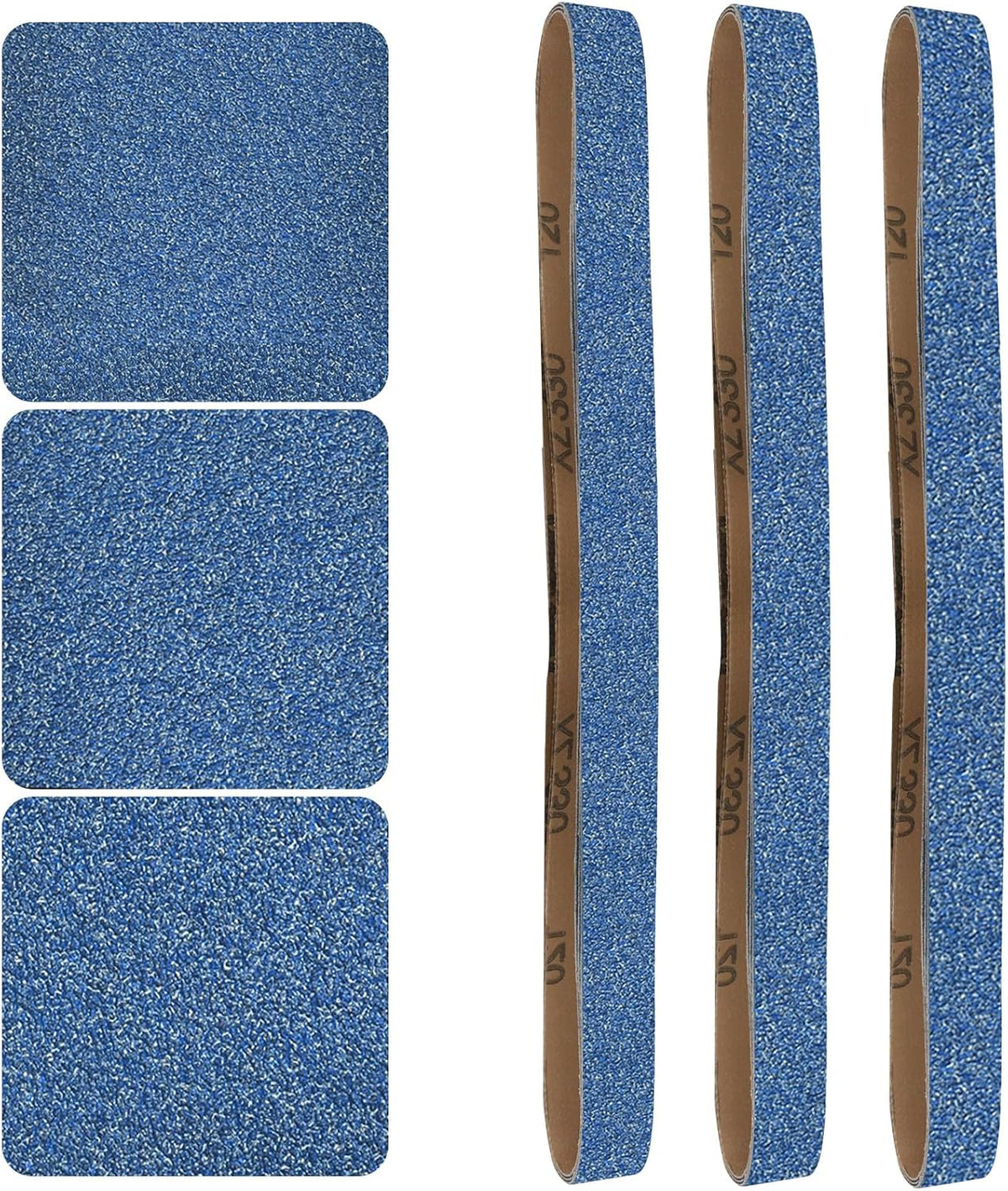 1x42 Inch Sanding Belts 12 Pcs 3 Grits Sizes (4 Each of 80/120/150 Grits) Heavy Duty Belt Sander Zirconia Belt Sander Paper for Wood, Metal, Stainless Steel, Cars, and Furniture