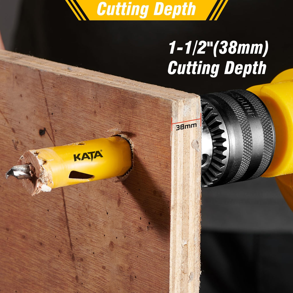KATA 28 Piece Bi Metal Hole Saw Set 3/4"-4-3/4" for Metal Wood PVC Drywall