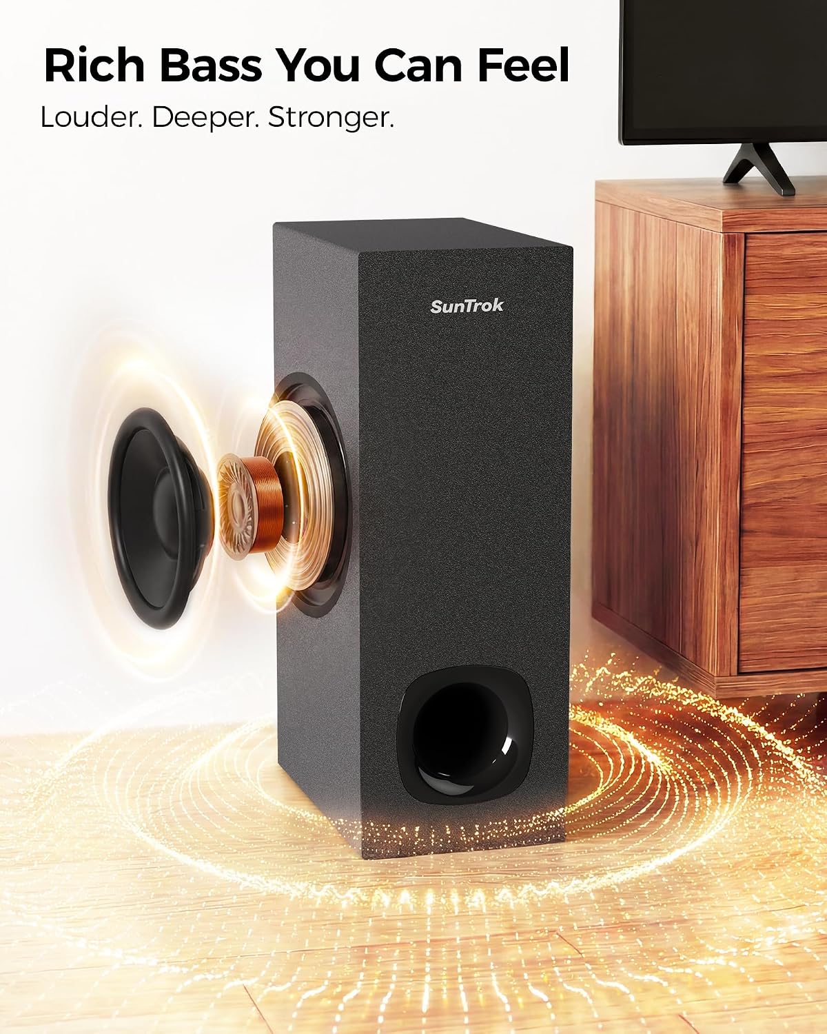 Soundbar with Subwoofer for TV, Home Theater Bluetooth 5.3 Speaker System with 2 Wireless Karaoke Mics, Surround