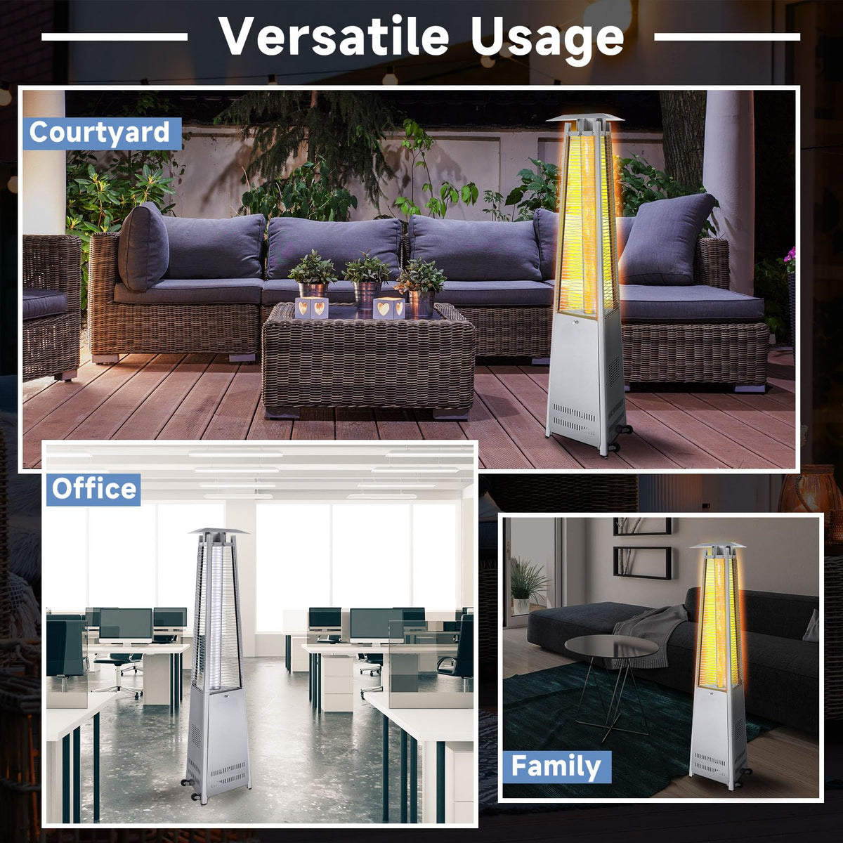 2 Pcs Quartz Glass Tube for Patio Heater 49.5 X 4 Inch Clear