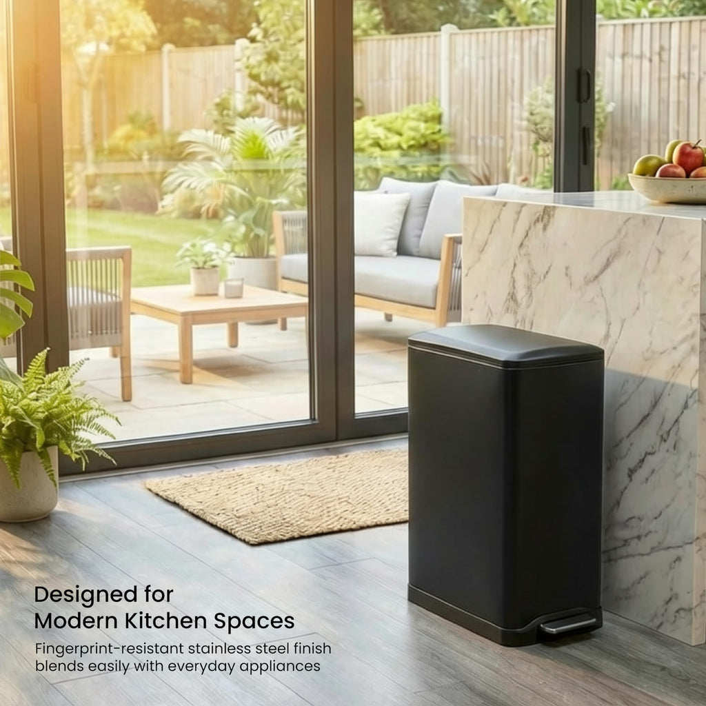 13 Gallon Kitchen Trash Can with Dual Compartments