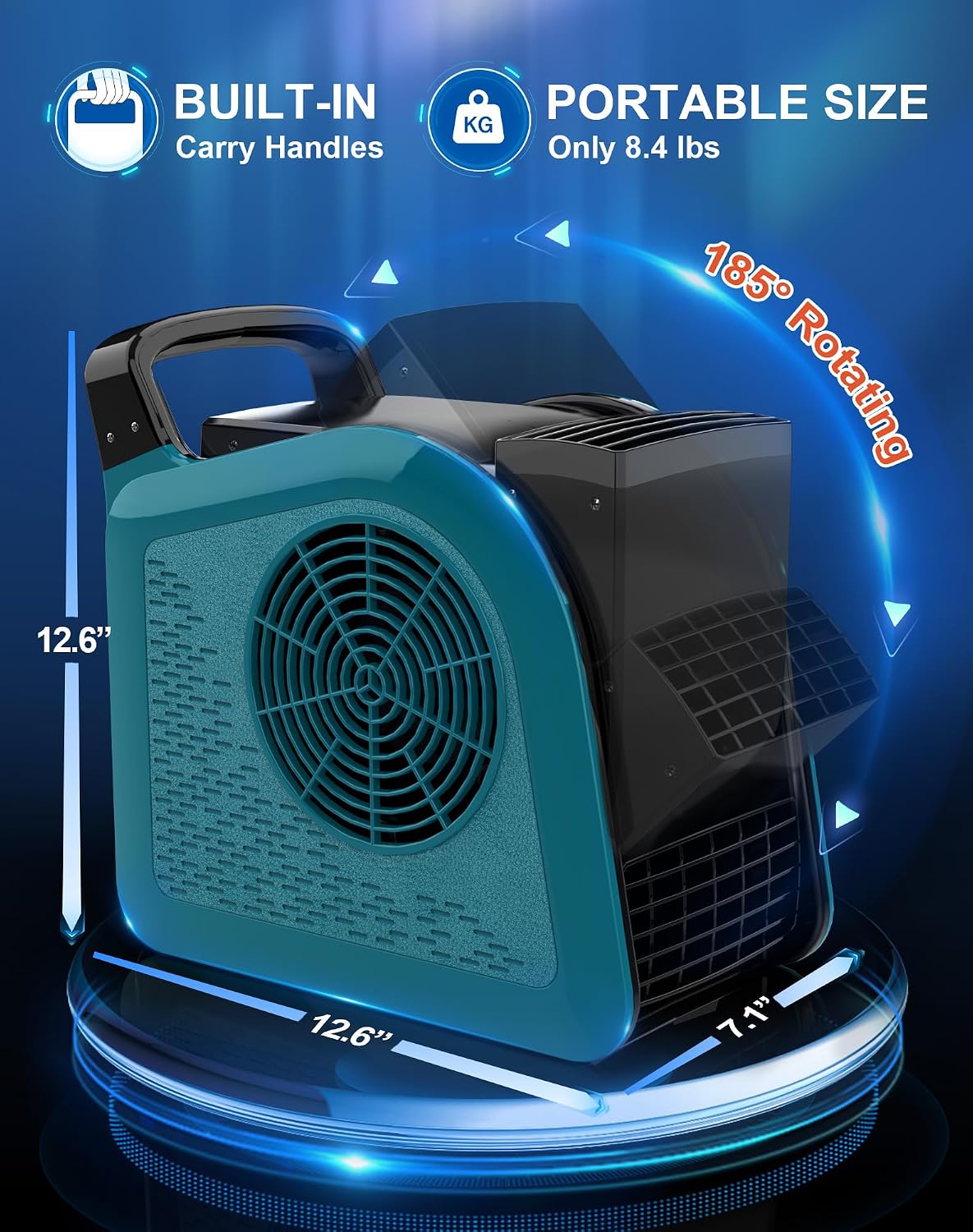 Air Mover Blower Fan - Carpet Dryer for Cooling, Drying and Ventilating, 355CFM Powerful Floor Fans for Home and