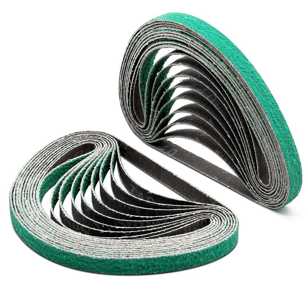 1/2 x 18 Inch Zirconia Sanding Belts 40 Grit for Band File Sander, 20-Pack
