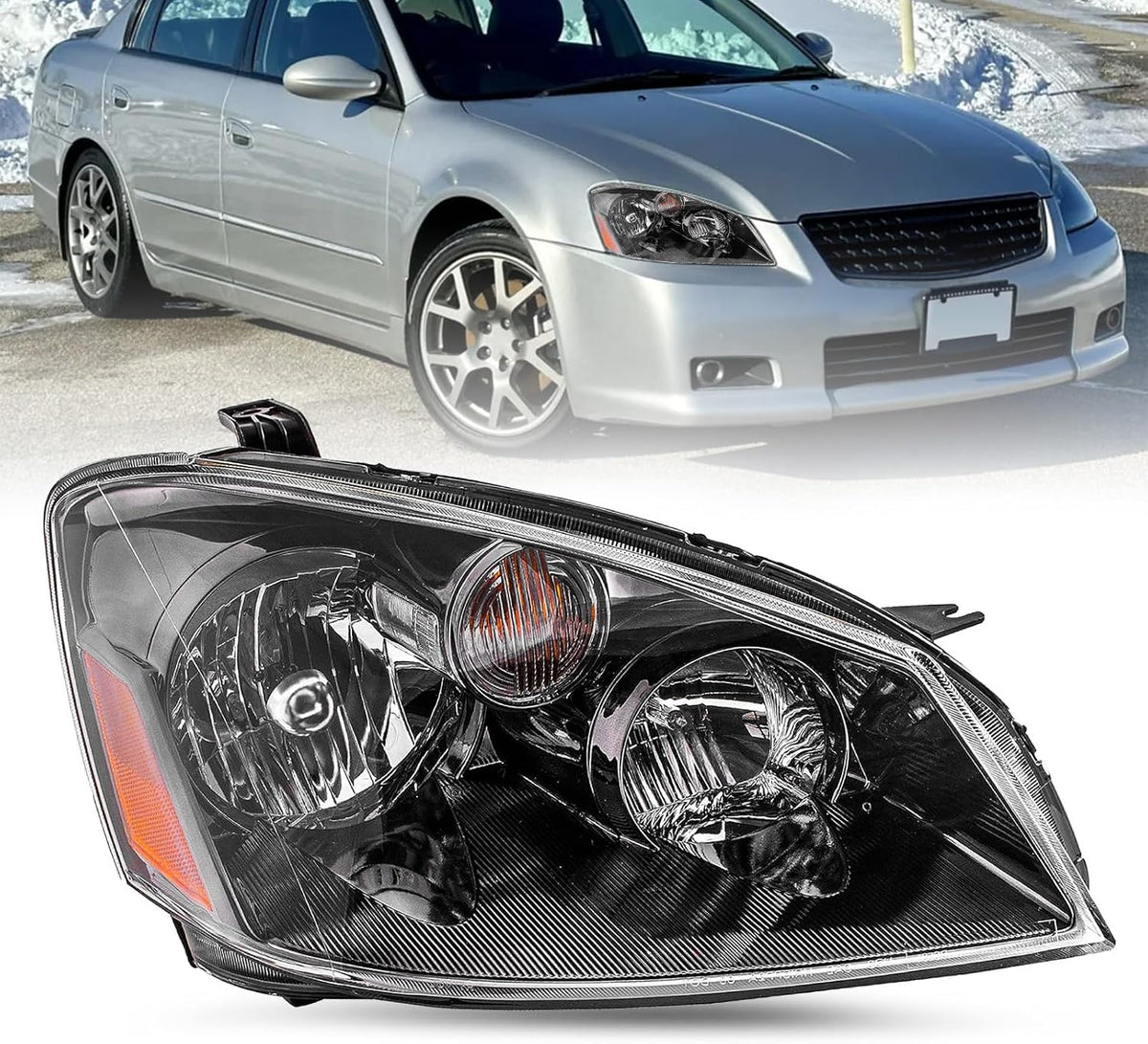 JSBOYAT Halogen Headlight Assembly Fit for 2005 2006 Nissan Altima