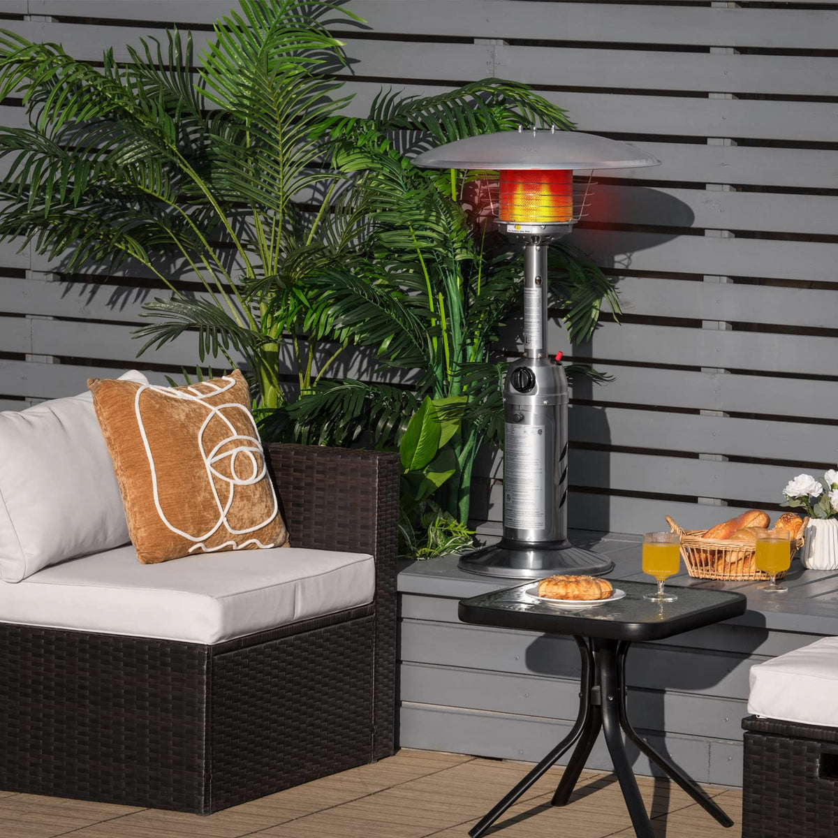 Tabletop Propane Patio Heater with Adjustable Flame, 11,000 BTU
