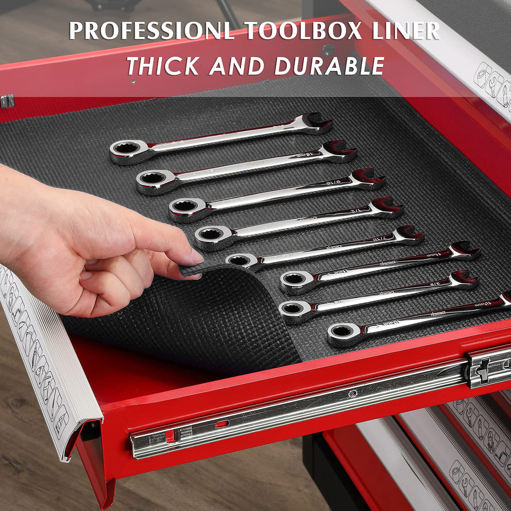 Professional Tool Box Liner and Drawer Liner,Easy Cut, Non-Slip Foam Rubber Toolbox Drawer Liner Mat - Adjustable