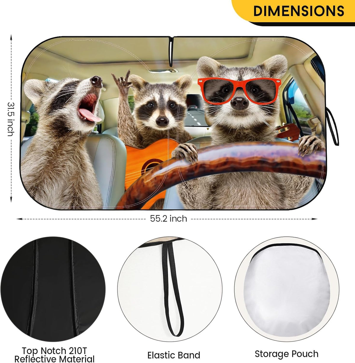Car Windshield Sun Shade - Foldable Car Sun Shade Windshield for Front Window, Reflector Sunshade Offers Ultimate