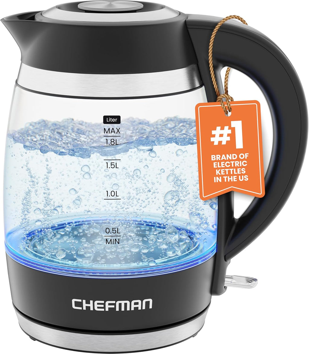 Electric Kettle, 1.8L 1500W, Hot Water Boiler, Removable Lid for Easy Cleaning, Auto Shut Off, Boil-Dry Protection