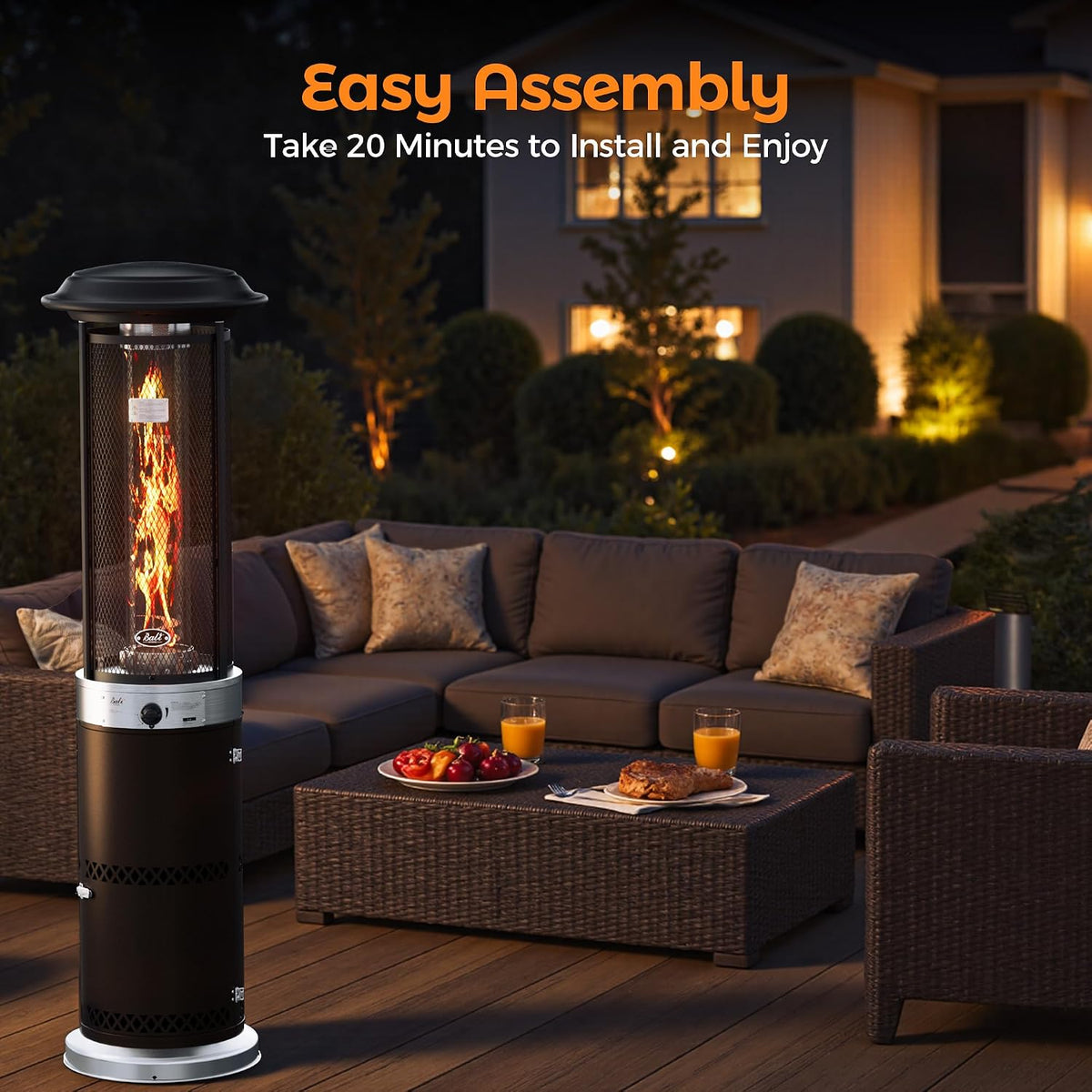 Propane Patio Heater, Stainless Steel Standing
