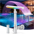 Solar Pool Fountain with Lights for Above Ground Pools | Pool Fountain Waterfall Pump with 6 Nozzle, Solar Pool