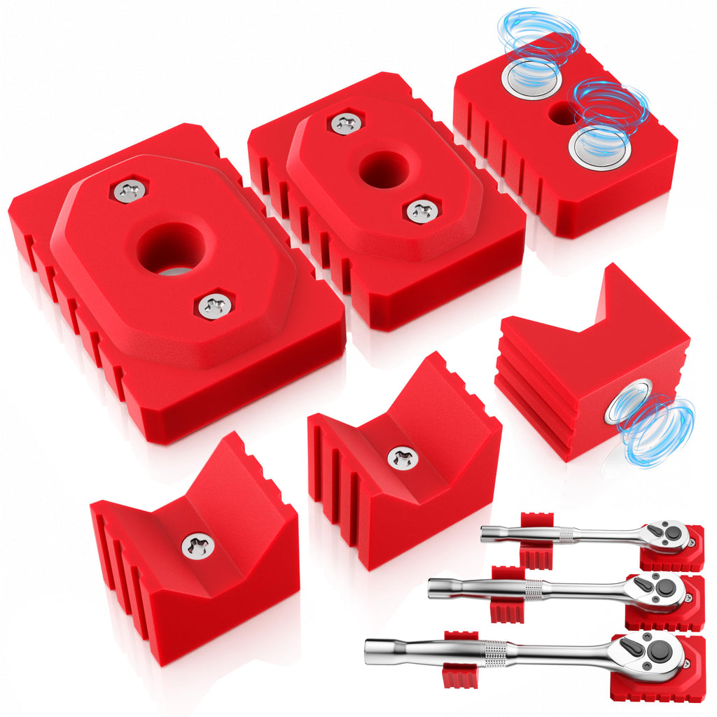Magnetic Ratchet Organizer Kit, 1/4", 3/8", 1/2" Ratchet Holders, 3-Pack