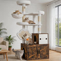Cat Tree with Litter Box Enclosure, Modern 64" Hidden Tower HCT105SR