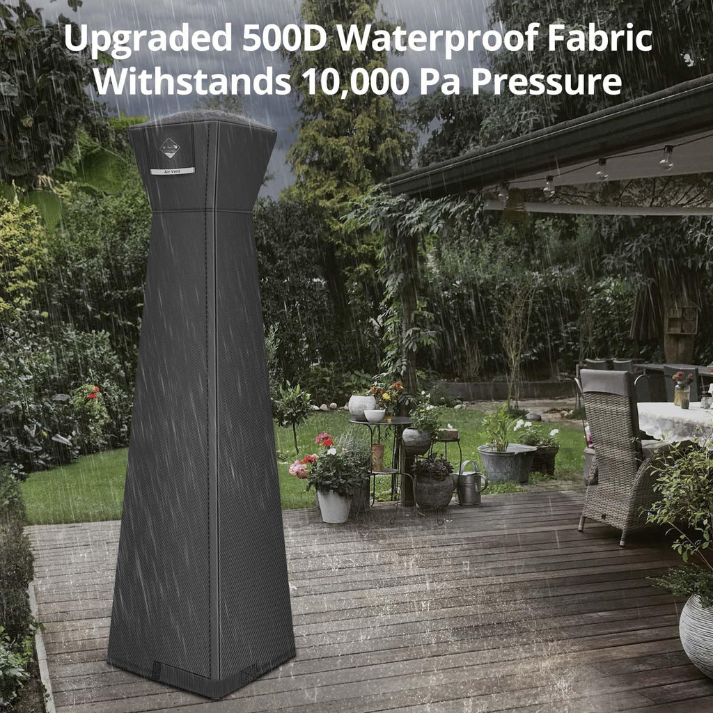 Pyramid Patio Heater Cover Waterproof 90"x 23"x23",Camel