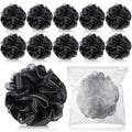 12 Pcs Travel Loofah Shower Puff,25g,Black