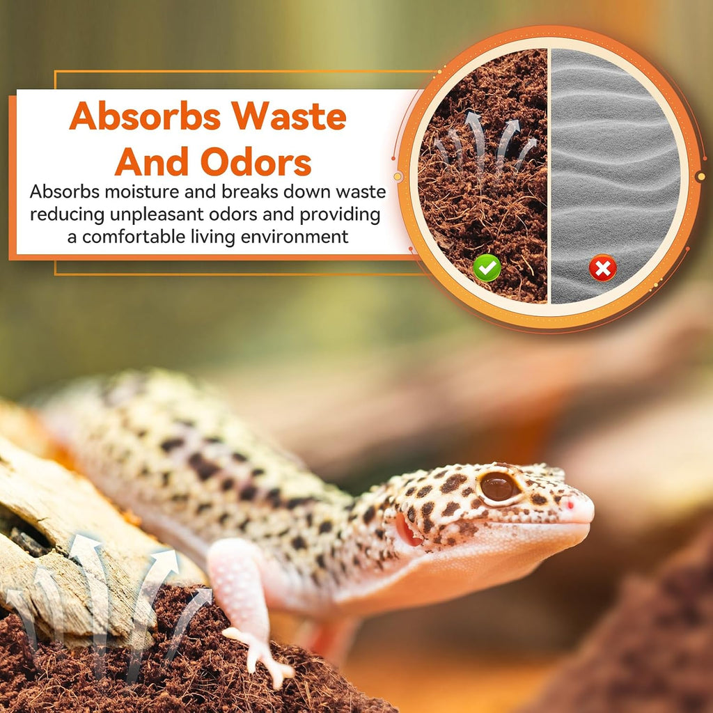 2 Pack Coconut Fiber Substrate, Natural Coco Coir Reptile Bedding
