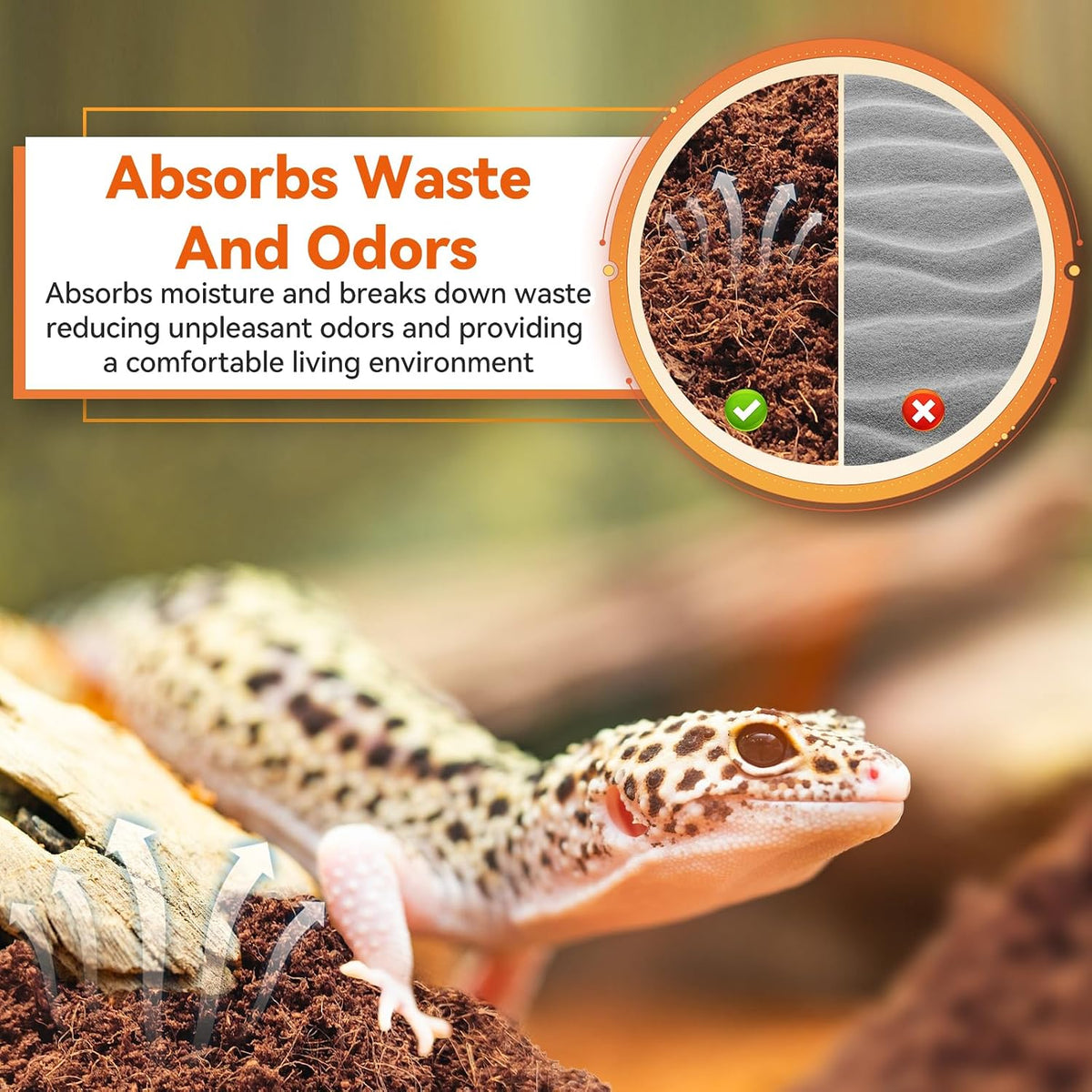 2 Pack Coconut Fiber Substrate, Natural Coco Coir Reptile Bedding