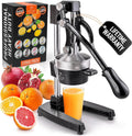 Cast Iron Juicer - Heavy Duty Orange Juicer with Detachable Strainers for Easy Cleaning, Citrus Press for Citrus
