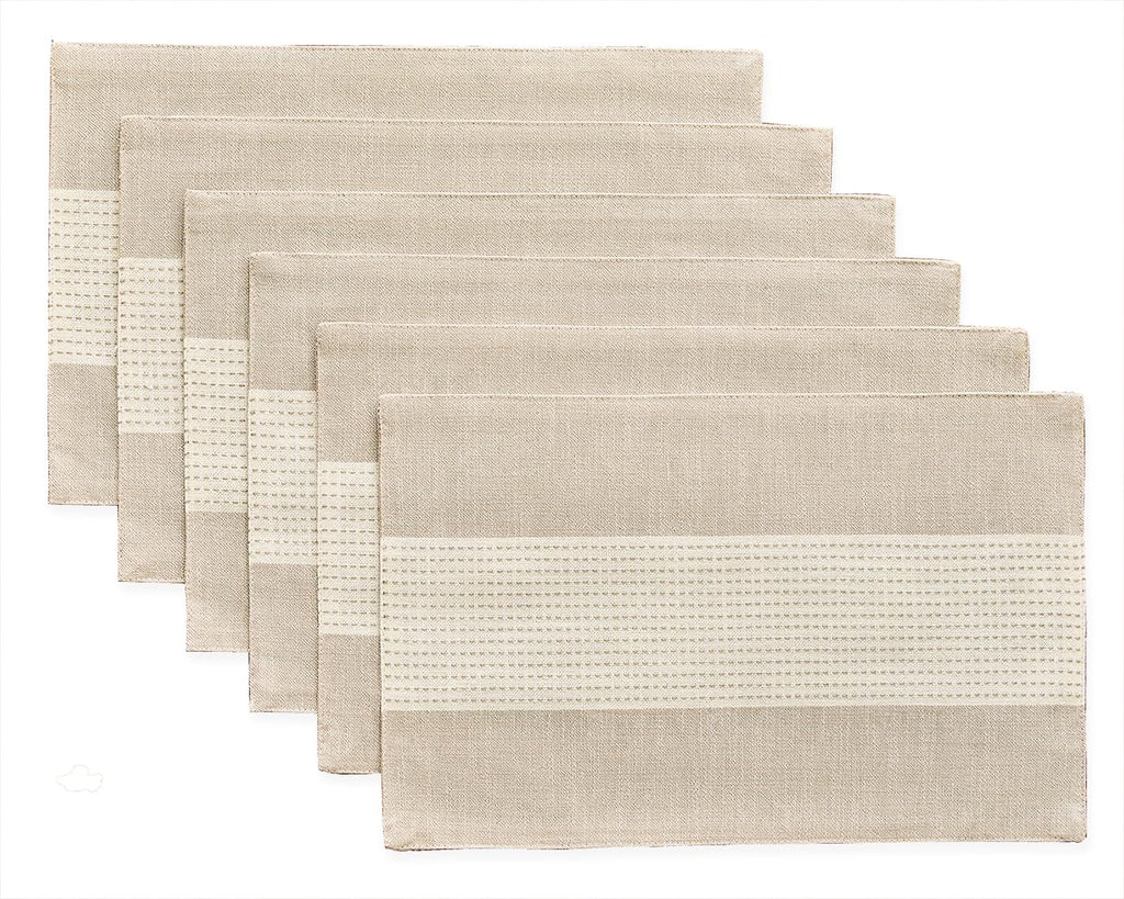 Linen Placemats, 12 x 18 Inch Set of 6 Placemats, Farmhouse Macrame Place Mats for Kitchen Table and Heat