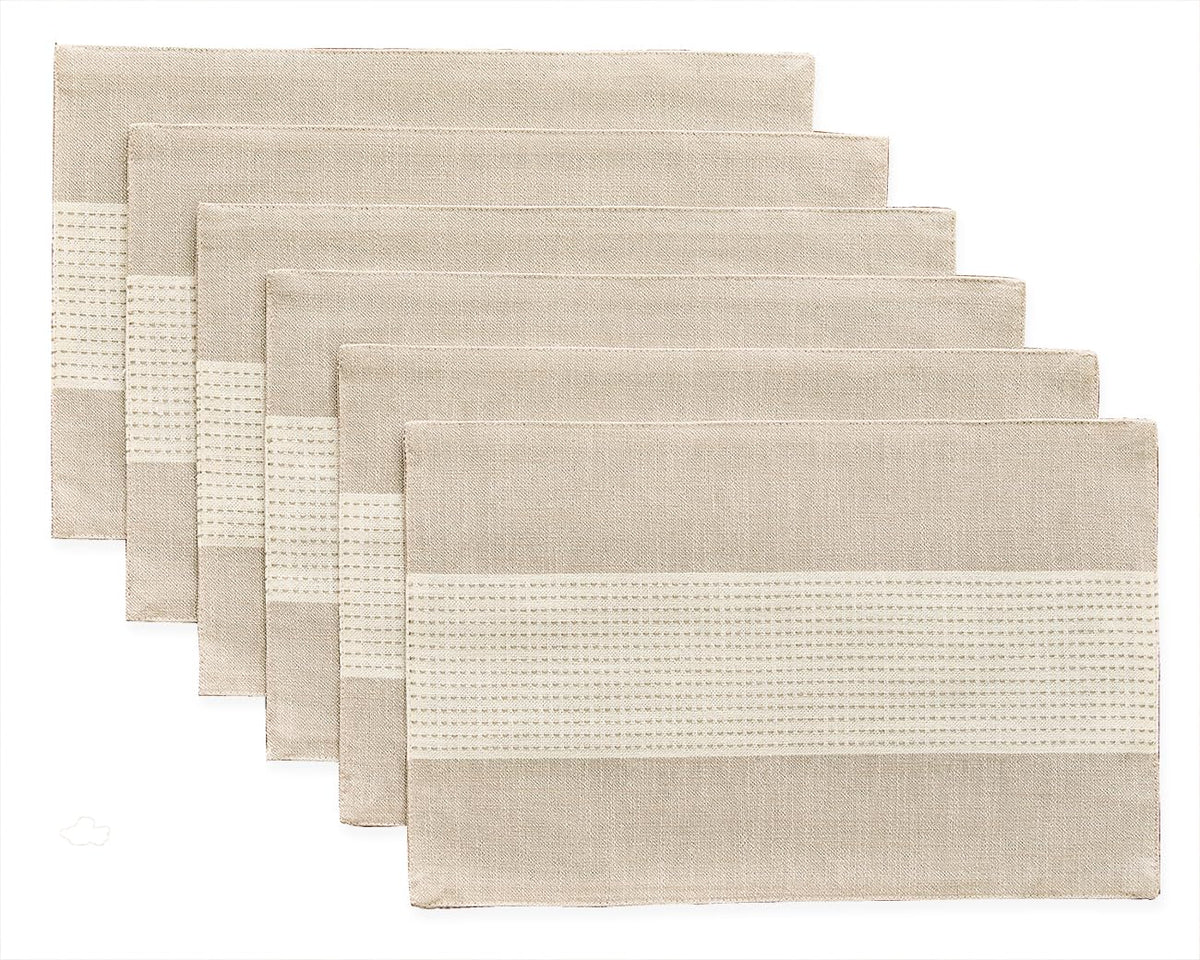 Linen Placemats, 12 x 18 Inch Set of 6 Placemats, Farmhouse Macrame Place Mats for Kitchen Table and Heat