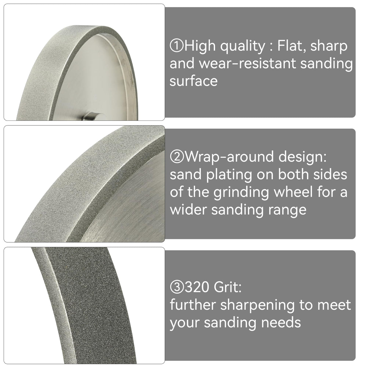 CBN Grinding Wheel 8 Inch, 320 Grit Bench Grinder Wheel 5/8 Arbor