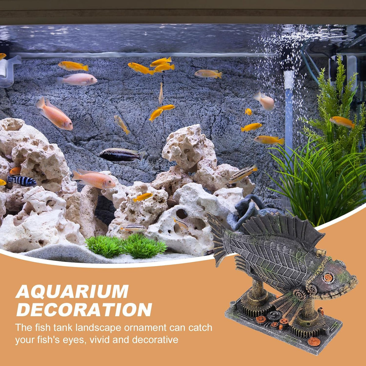 Aquarium Decoration - Steampunk Fish Decor for Fish Tank