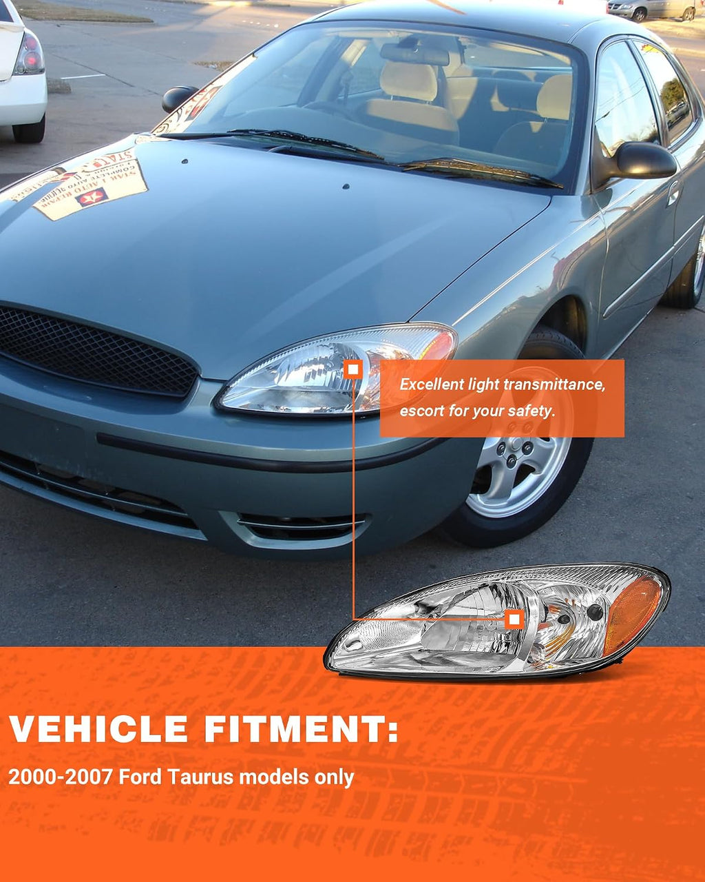 for 2000-2007 Ford Taurus Headlights W/O bulbs