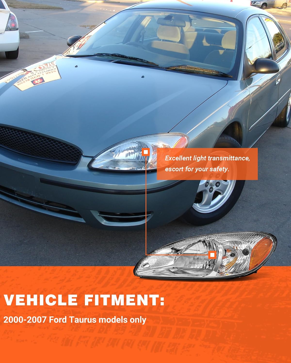 for 2000-2007 Ford Taurus Headlights W/O bulbs