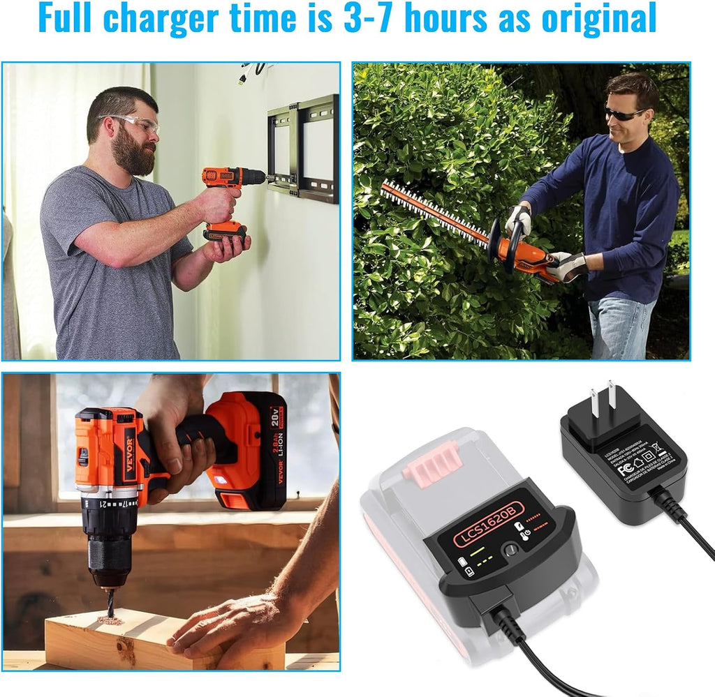LCS1620B Charger for Black and Decker 20V 12V Max Lithium Battery