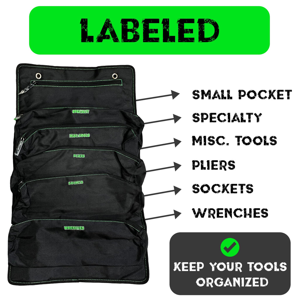 Tool Bag Roll - Heavy Duty Canvas Organizer for Tools