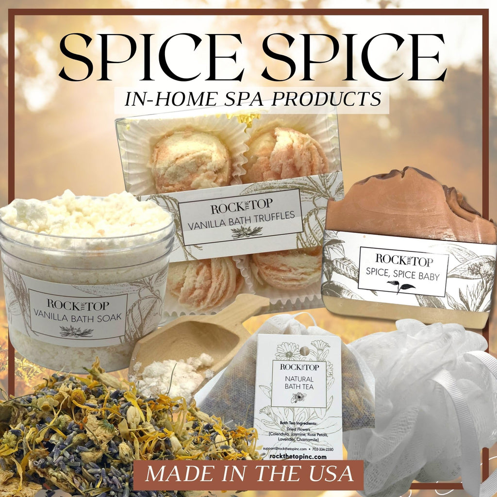 Relaxation Gifts for Women. 6 Self Care Gifts, Mineral-Rich Vanilla Bath Salt, Pumpkin Spice Bath Soap, Bath Bomb
