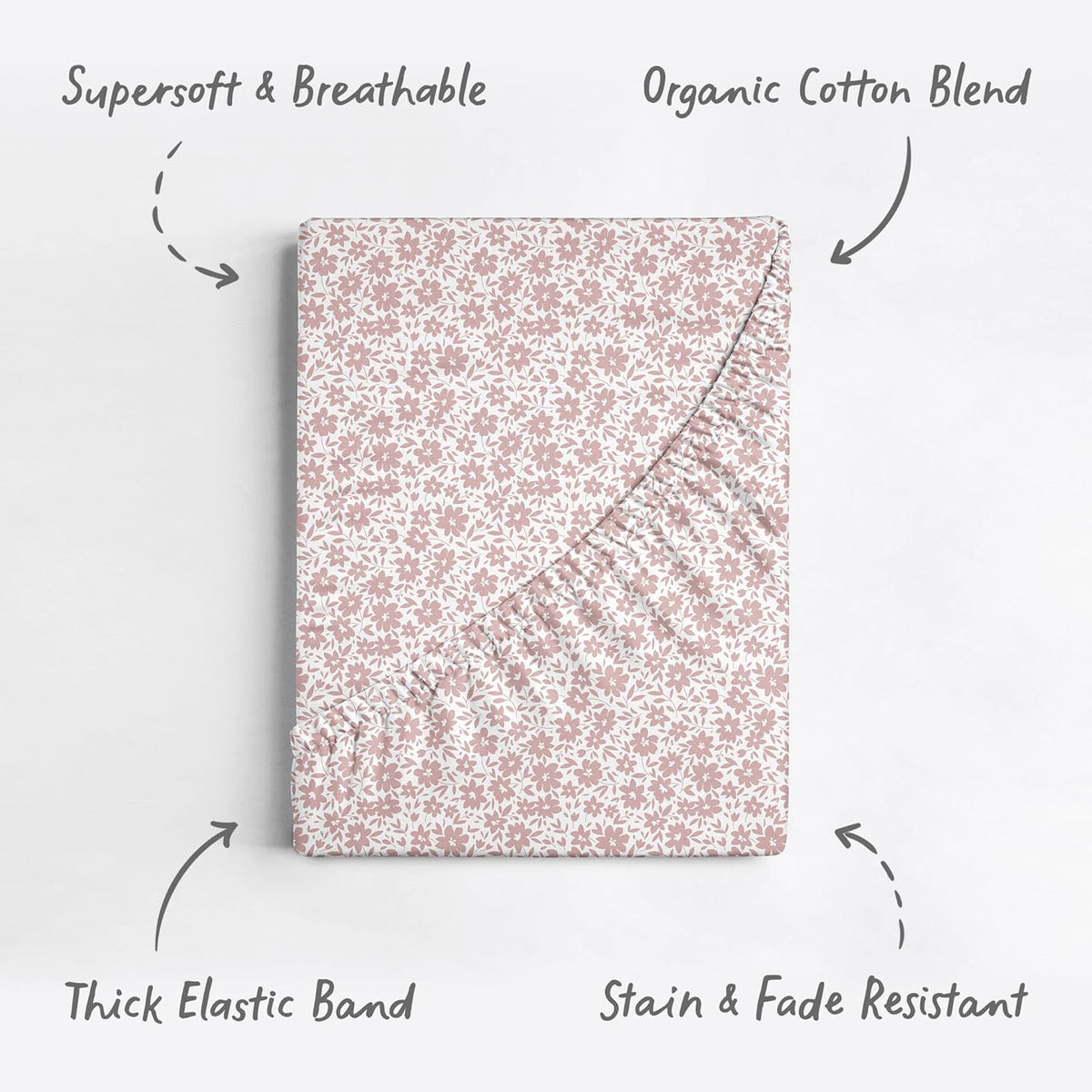 Crib Sheets Neutral - Fitted Baby Crib Sheets Bed for Girl Boy - 2 Pack Standard & Toddler Mattress (Antique Rose)