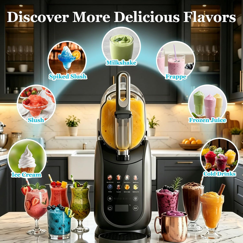 Slushie Machine & Soft Serve Ice Cream Maker for Home, 2.6L/88oz