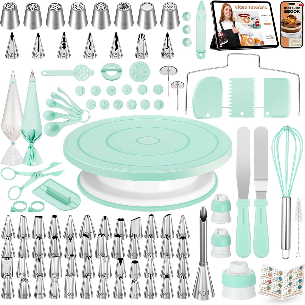 158 Cake Decorating Kit Baking Supplies Tools for Beginners & Pros