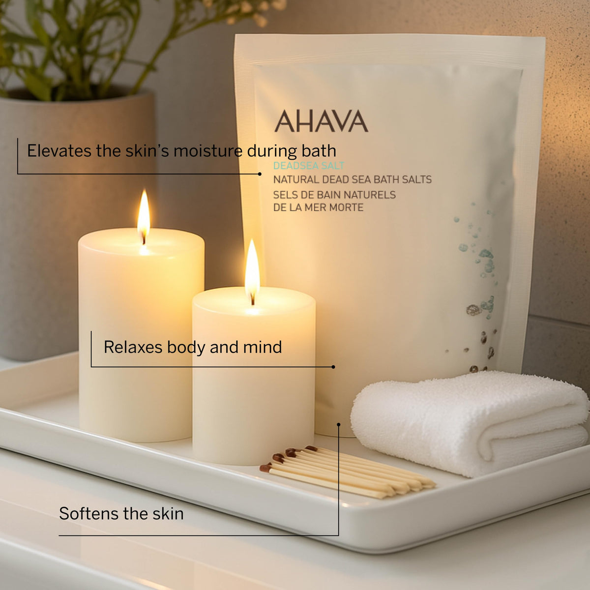 Dead Sea Mineral Bath Salt- Intense Relaxation for Body & Mind, Elevates Moisture, Softens & Eases Sore Muscles