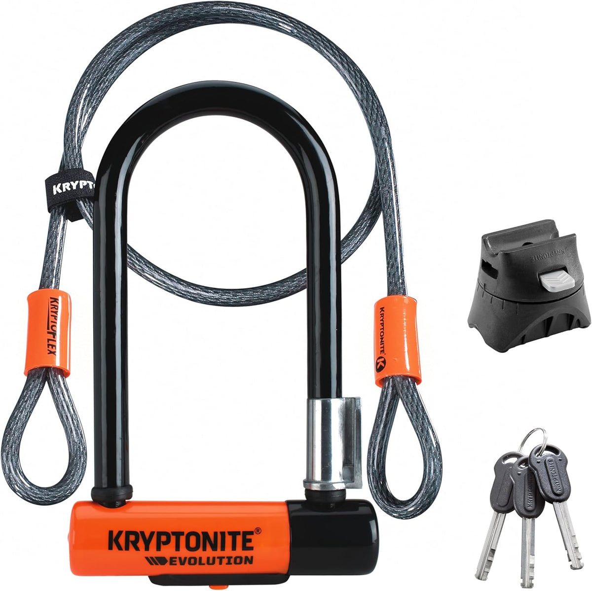 Evolution Mini-7 Bike U-Lock, 13mm Steel Shackle, 4 ft Cable | Sold Secure Gold Certified 13mm Hardened Steel