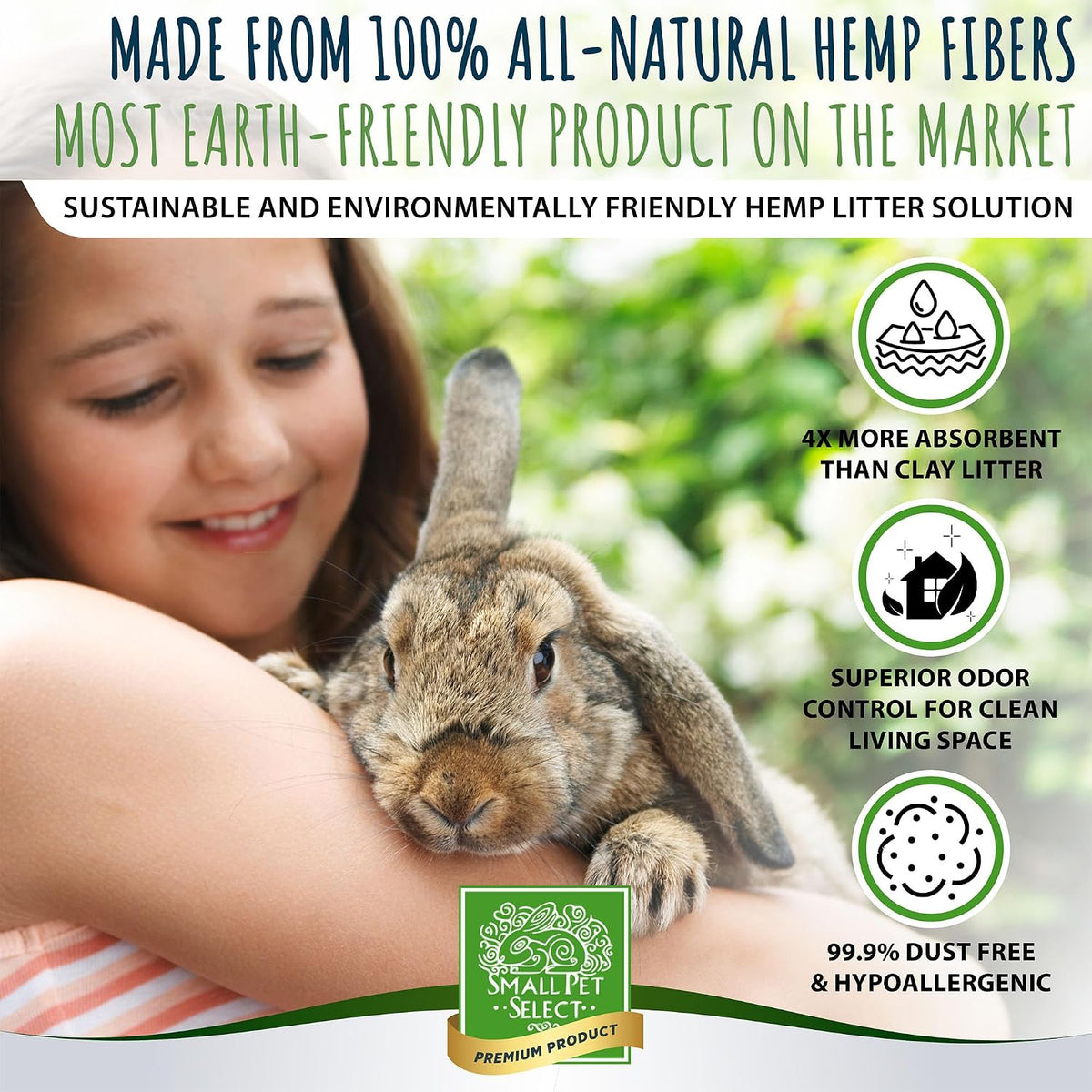 Hemp Pellet Bedding, Non-Clumping, Rabbits, 20 lb