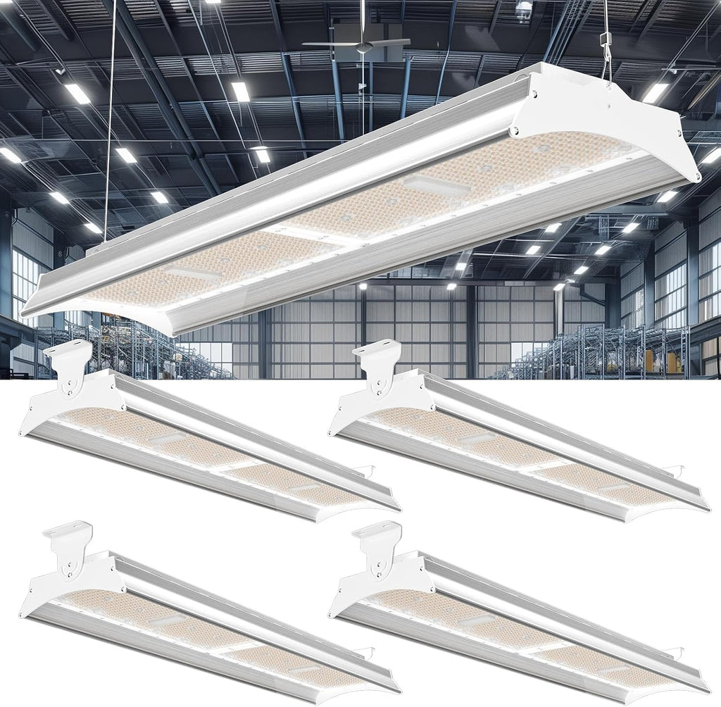 Lightdot 500W Linear LED High Bay Shop Lights, 4 Pack ETL Certified