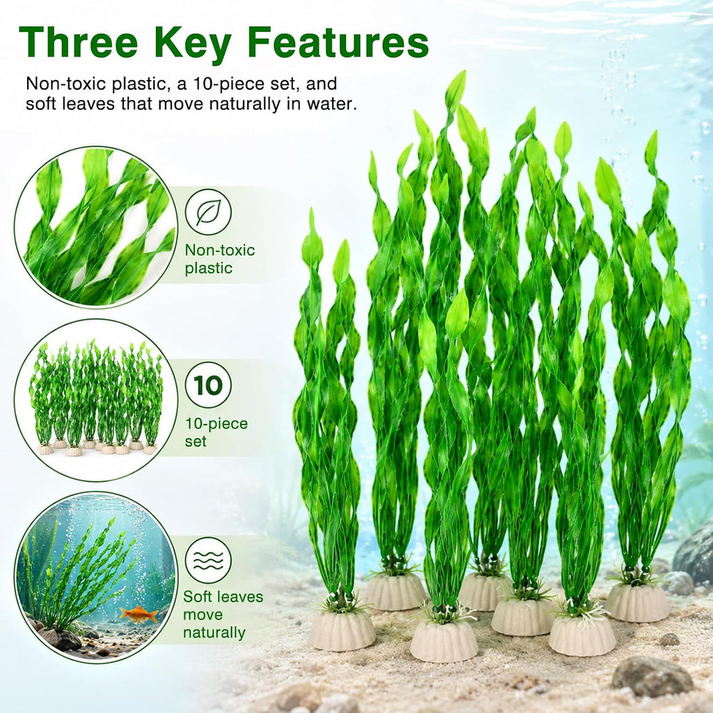 Artificial Seaweed Aquarium Plants, Plastic Fake Fish Tank Decorations