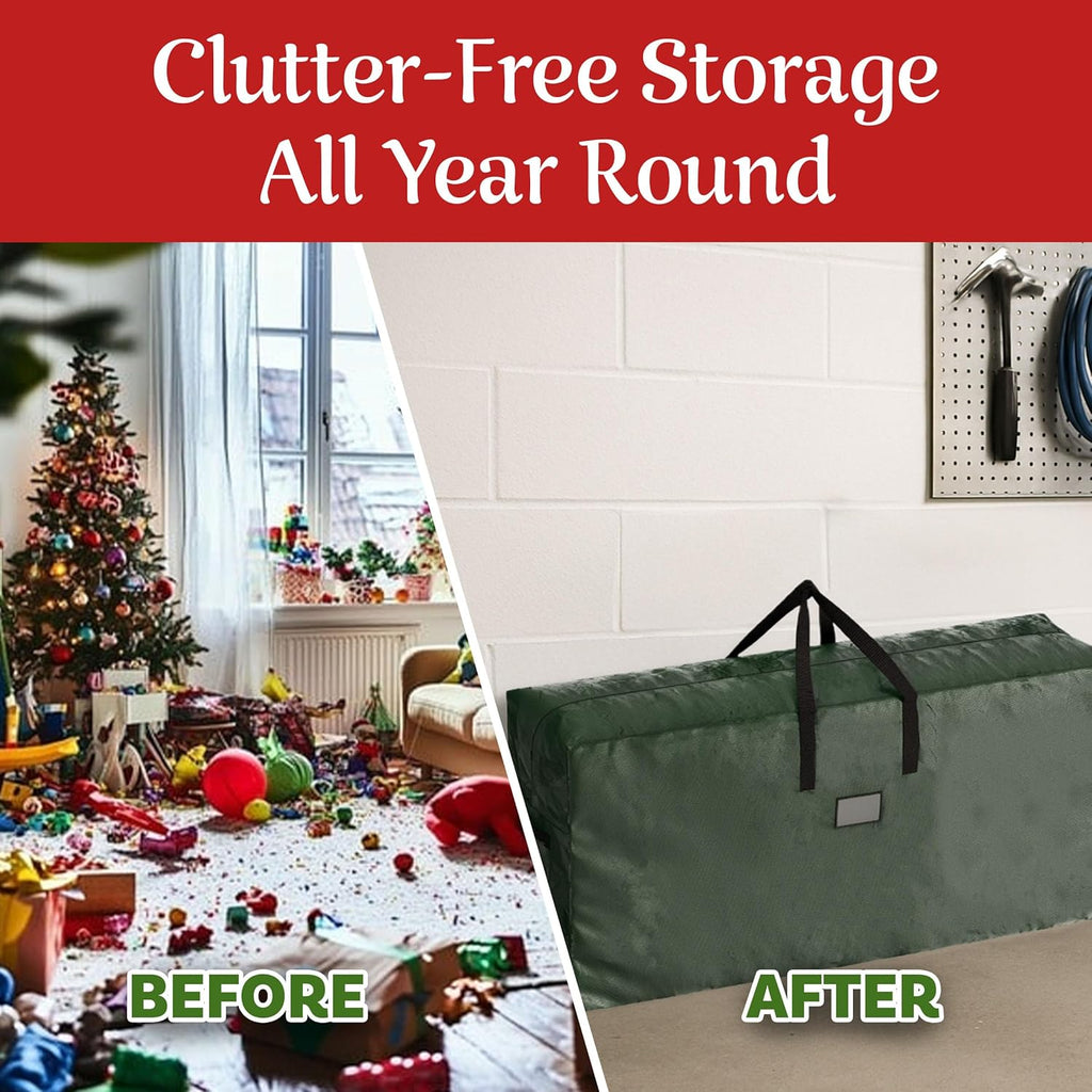 Christmas Tree Storage Bag with Handles, Green, 65” x 15” x 30”