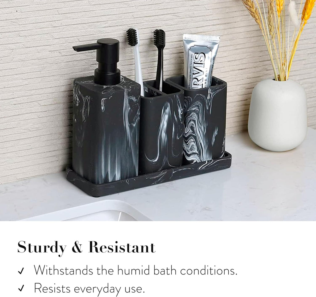 Bathroom Accessory Sets, 4 Pieces Bathroom Accessories Complete Set Vanity Countertop Accessory Set, Includes Lotion