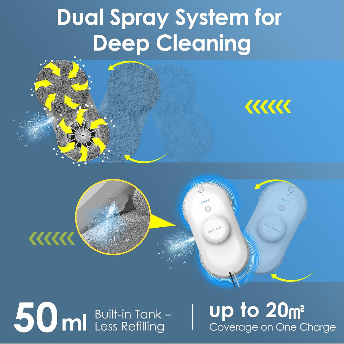 Window Cleaning Robot, 6500Pa Suction with Edge Detection