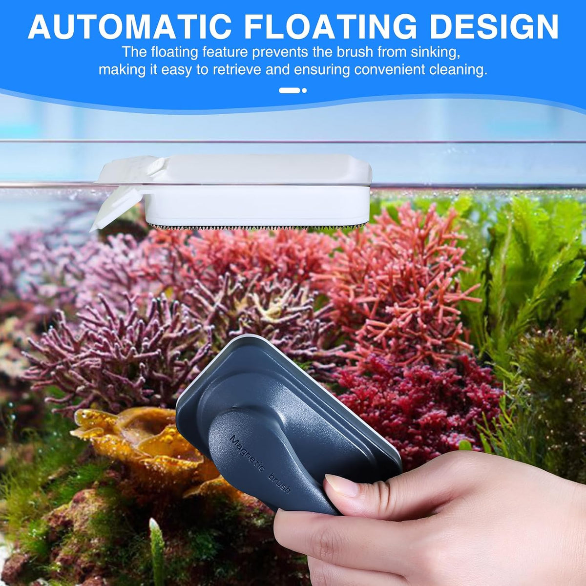 Aquarium Magnetic Glass Cleaner, Fish Tank Algae Cleaning Tool